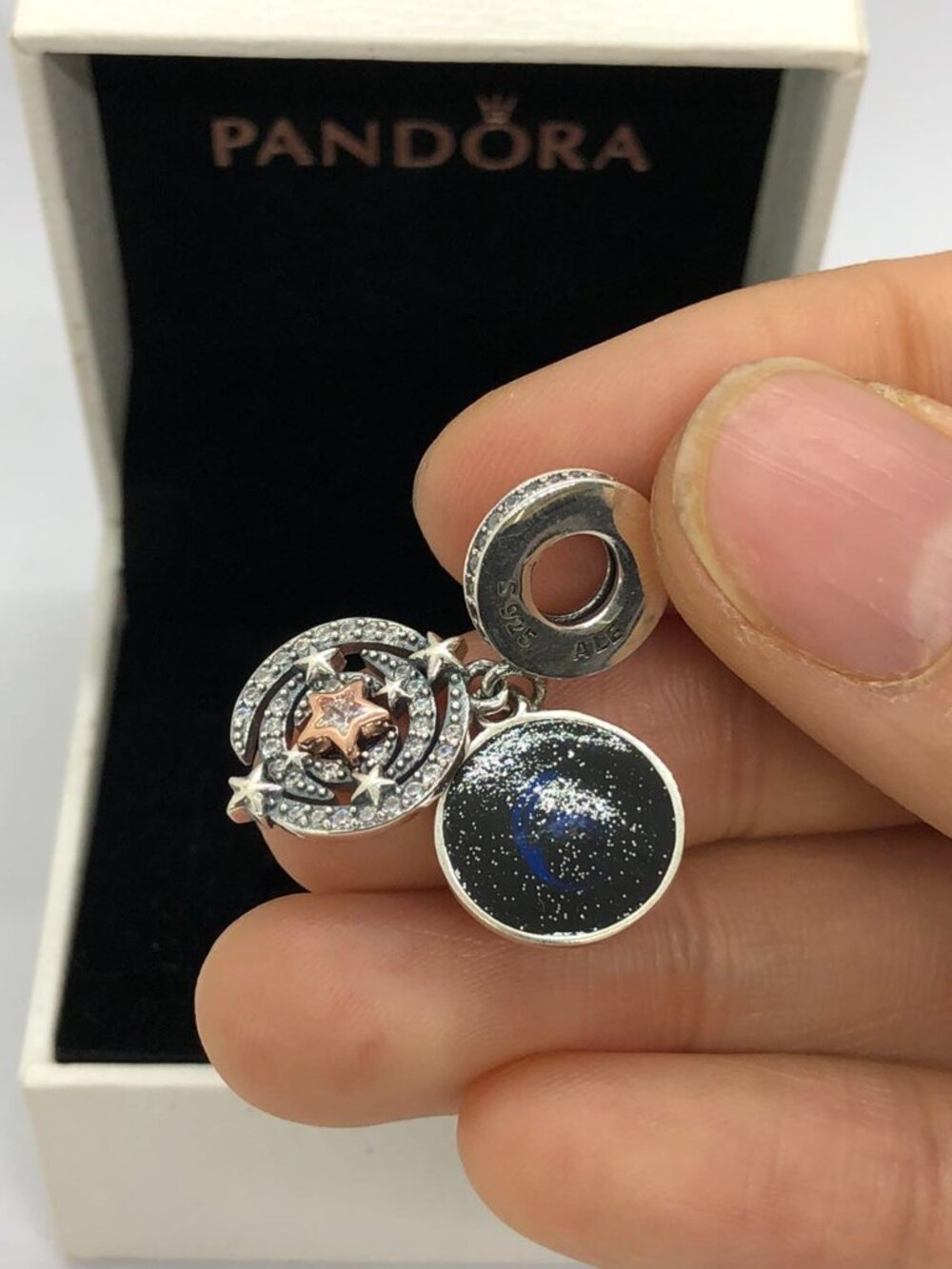 ✨🔥Pandora Two-tone Shooting Star Double Dangle Charm